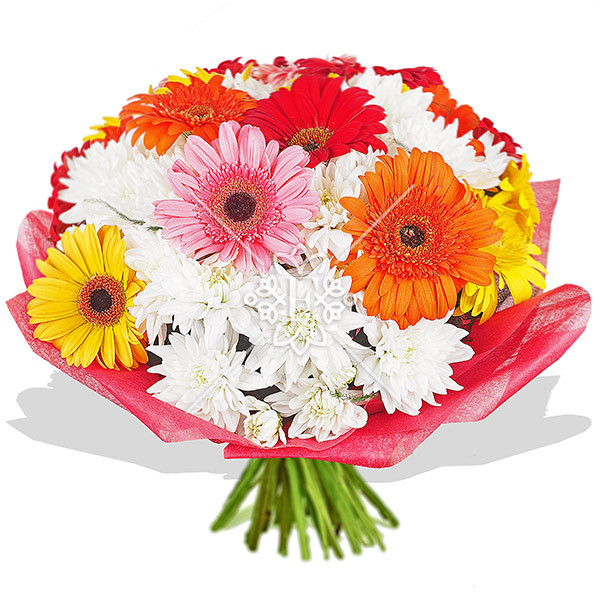 Лови момент! - букет из гербер и хризантем